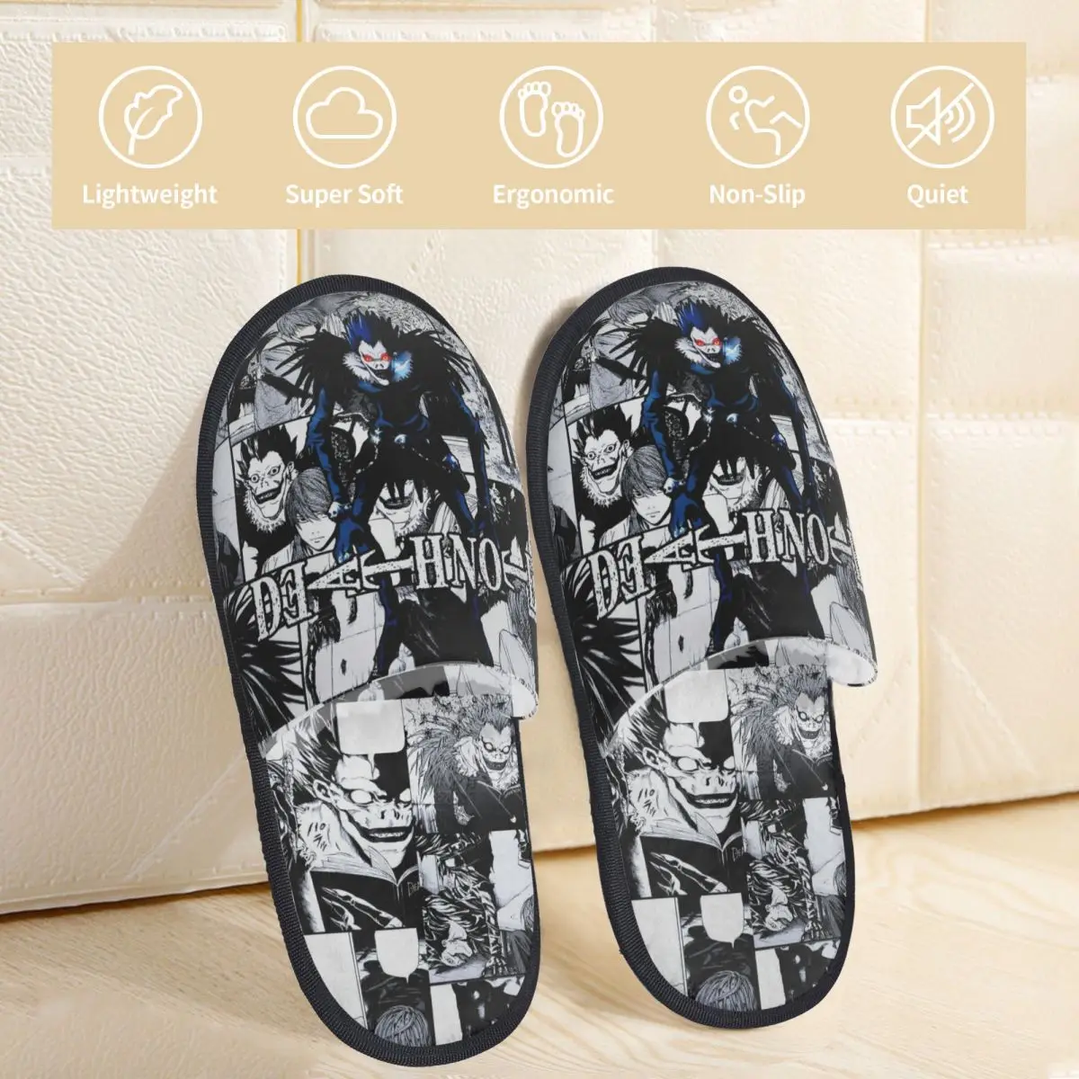 Death Note House Slippers Non-skid Shinigami Anime Japan Manga Cozy Household Fur Slides Slippers Bedroom