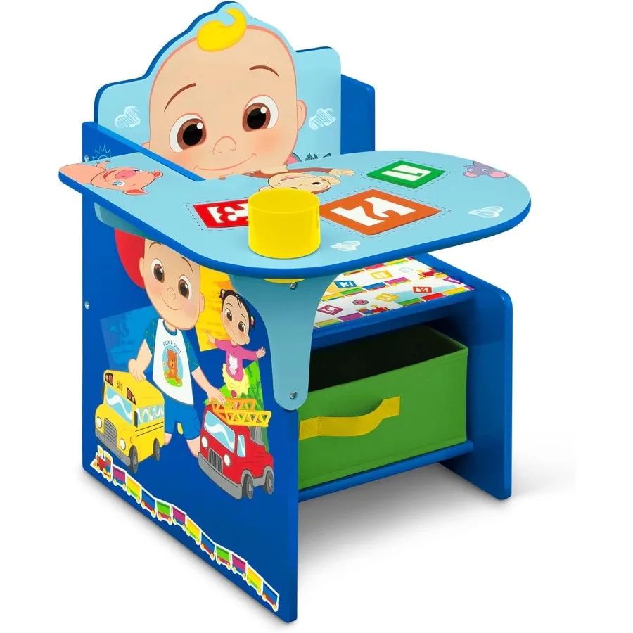 Silla de escritorio ajustable con contenedor de almacenamiento integrado para uso en el hogar, escuela y sala de juegos, diseño ecológico con Greenguard Gold C