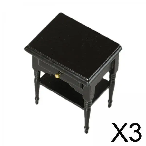 1 12 poppenhuis miniatuur houten nachtkastje slaapkamerkast mini-meubeldecor voor doe-het-zelf poppenhuisaccessoires