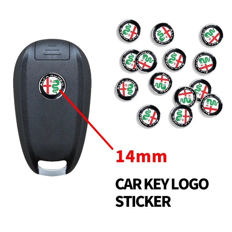 2/5/10pcs Car Key Emblem Sticker Logo Auto Key Sticker Emblem Decoration Decals For Alfa Romeo Sportiva  Mito 147 GT Accessories