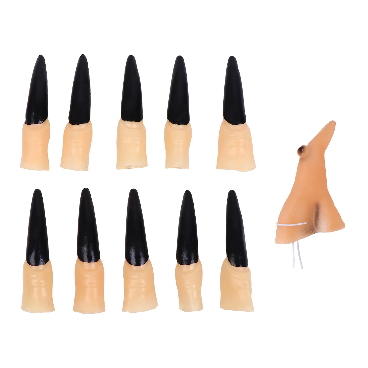 

11 Pcs Make up Accessories Child Halloween Party Props Vampire Fingernail Rubber Role Play Witch Nails