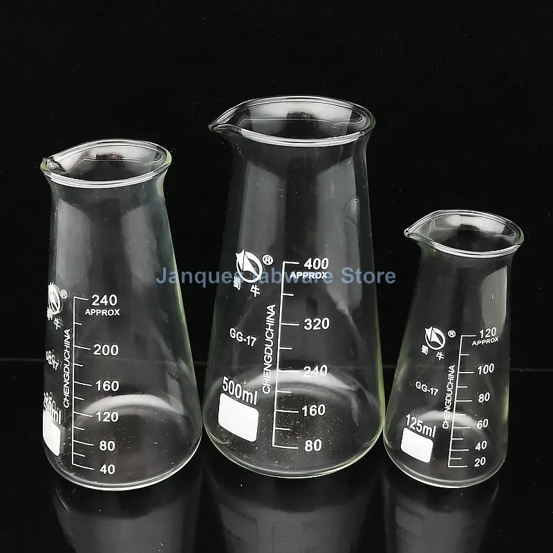 1pcs 125/250/500ml High Borosilicate Glass Tapered Measuring Cup with scale Beaker with handle, milk Cup