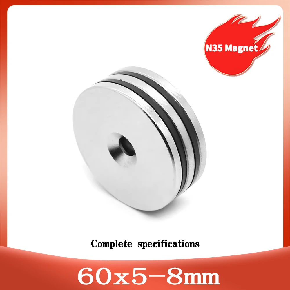 60x5-8 مللي متر مغناطيس قوي مستدير 60*5 مللي متر ثقب 8 مللي متر مغناطيس دائري 60x5-8 مللي متر للثلاجات المنزلية والمكاتب لتقوم بها بنفسك 60*5-8