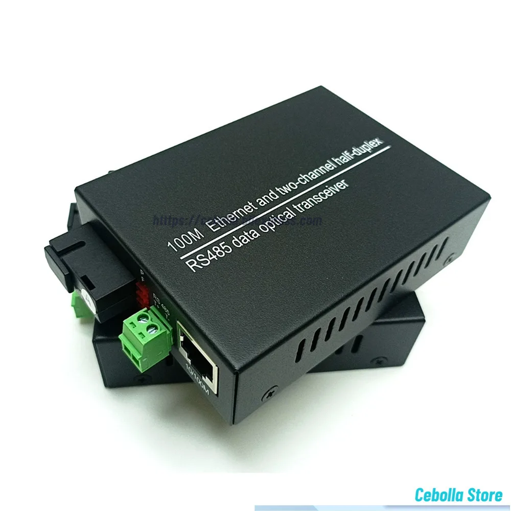 1 ペア 1 BIDI RS-485 シンプレックス SM 光ファイバー送信機および受信機 RS485 データエクステンダーコンバータ、10/100Mbps イーサネット付き