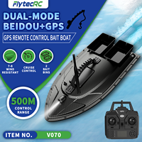 Flytec Upgrade V070 500M GPS 40 Points 2 Hoppers 1.5KG Loading Auto Return Cruise RC Carp Fishing Bait Boat For Fishing