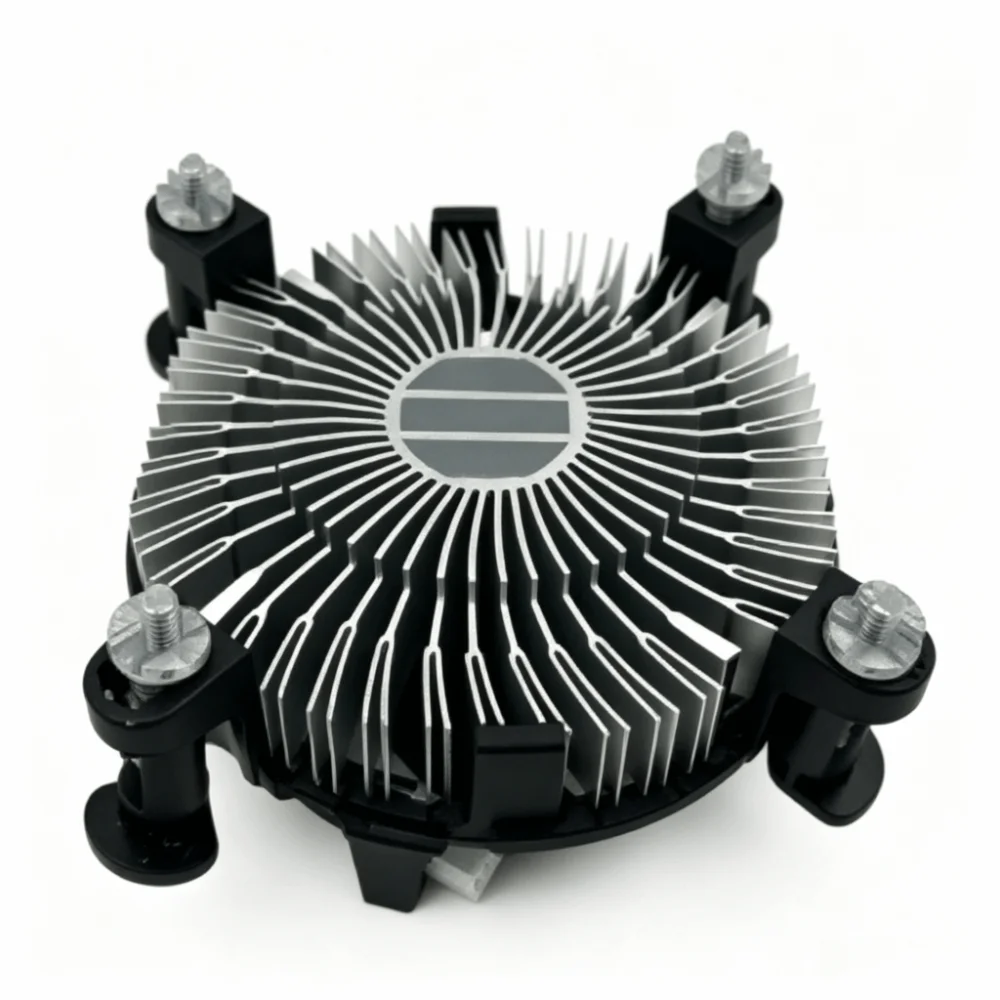 Aluminum CPU Cooler 4-Pin PWM Connector Air-Cooled Design Air Cooler Fan Desktop PC Compatible for Intel Socket 1150/1155/1156