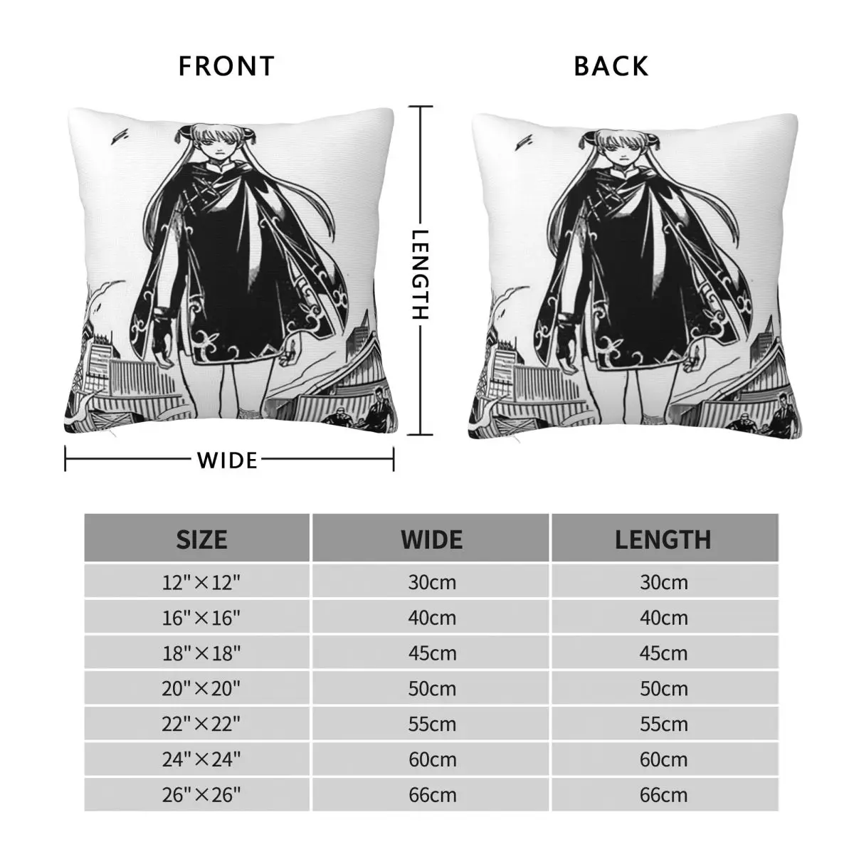 Anime Gintama Gintoki Square Pillowcase Cushion Cover Pillow Case Throw Pillow Cover for Home Bedroom Car