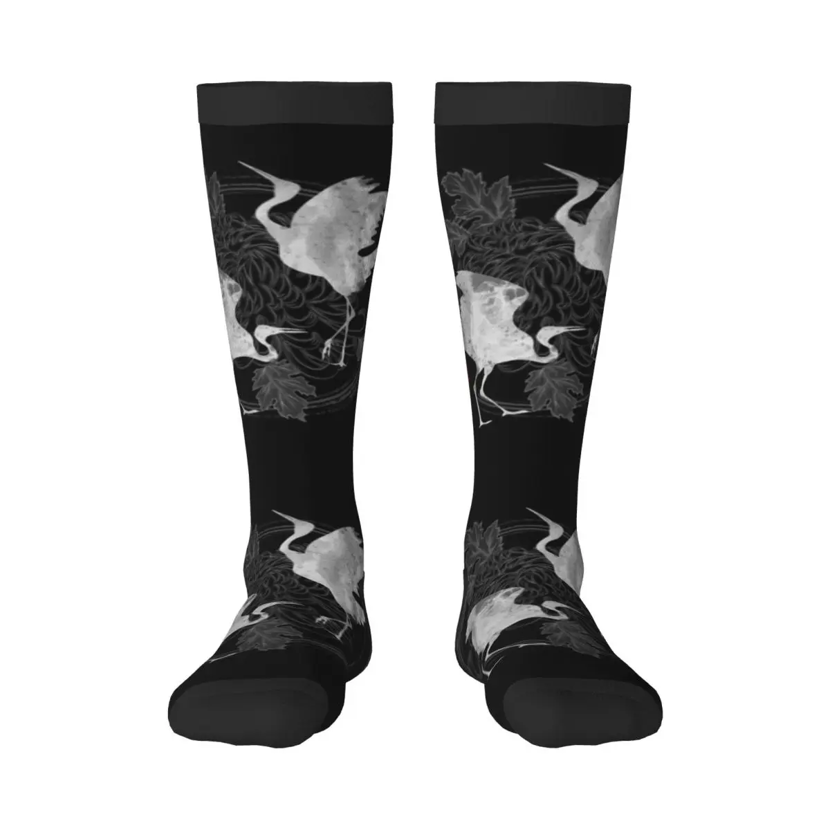 

Dancing Cranes Print Unisex High Socks for Men Women Autumn Winter