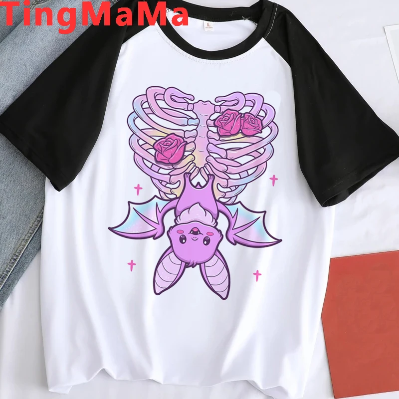 Harajuku Y2k Pastel Goth T Shirt Men Women Kawaii Cartoon Gothic Clothes Shirt Unisex Graphic Tees Female Hip Hop T-shirt Male