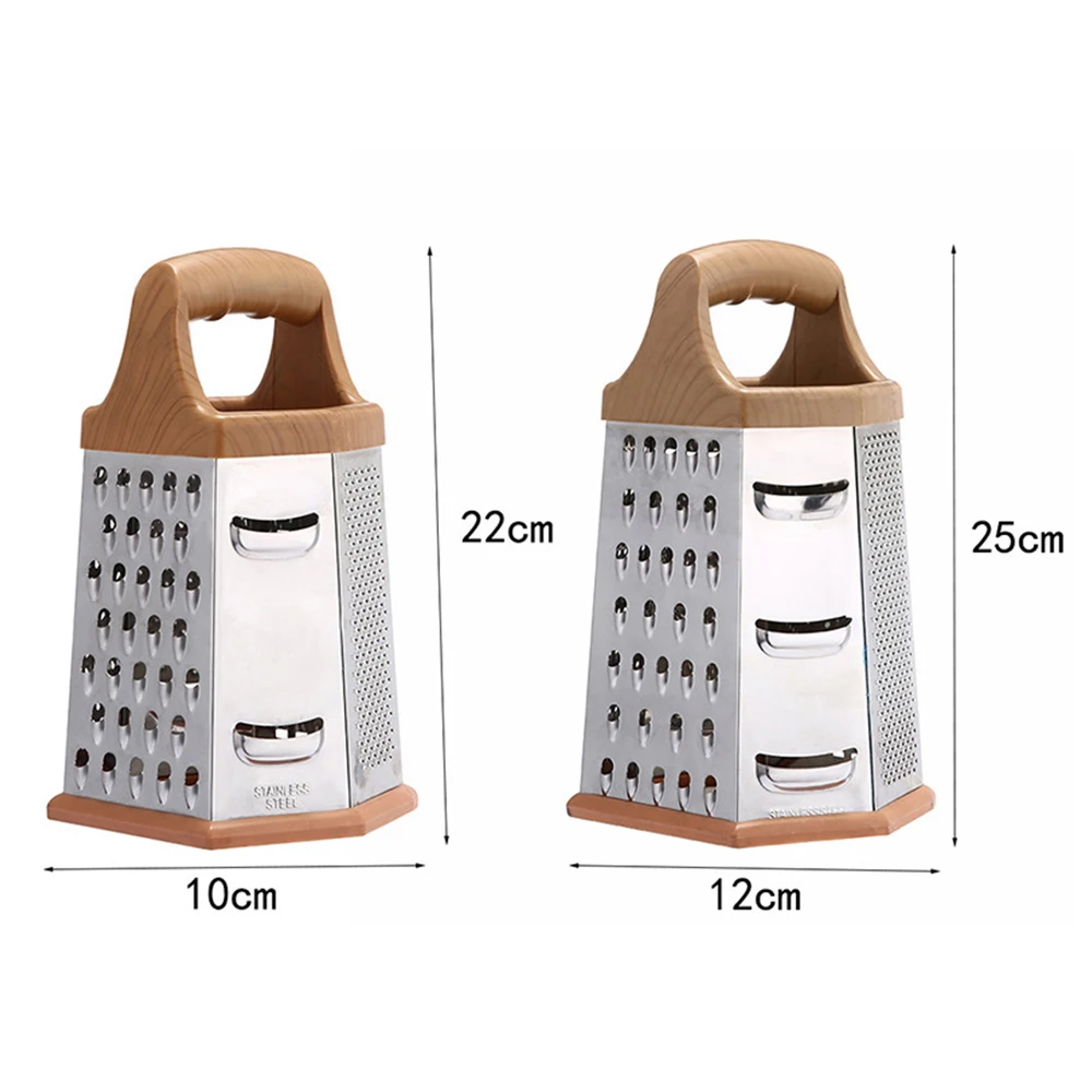 Multifunctional Vegetables Grater Stainless Steel 6 Sided Blades Box Slicer Manual Cheese Potato Graters Kitchen Accessories