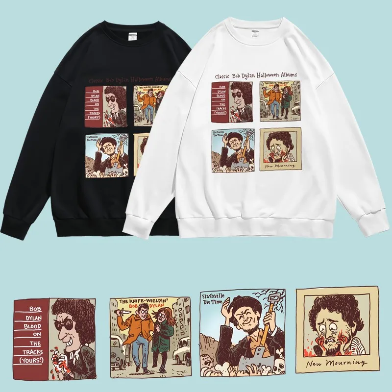 

Ретро-толстовка Bobdylan с принтом Боба Дилана в стиле фолк-музыки, свободного кроя, с круглым вырезом, для подростков, модная, из хлопка и полиэстера.