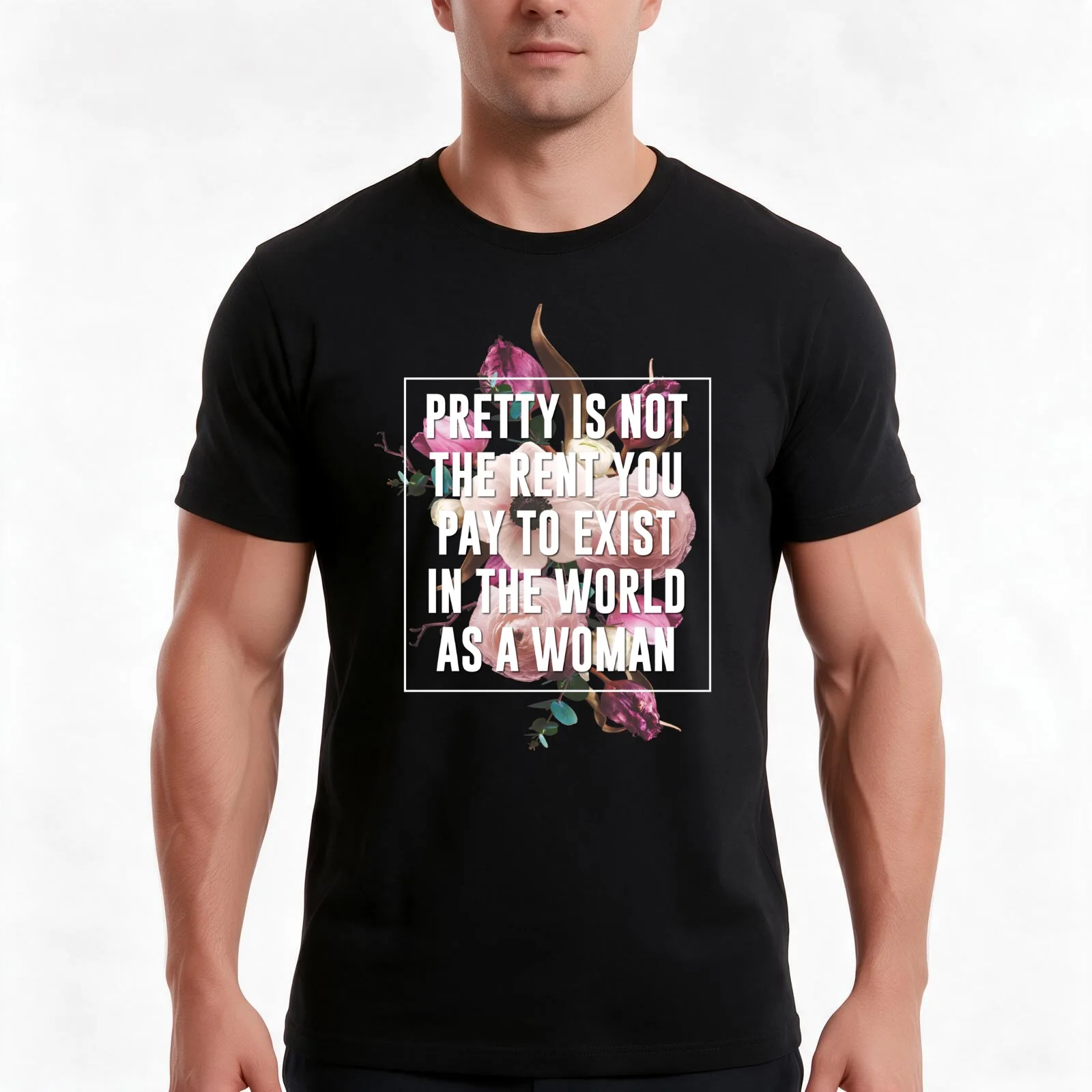 Pretty Is Not The Rent You Pay T-Shirt, Summer Casual Cotton Tee, Oversized Streetwear Tops, Vintage Graphic Print, 100% Cotton
