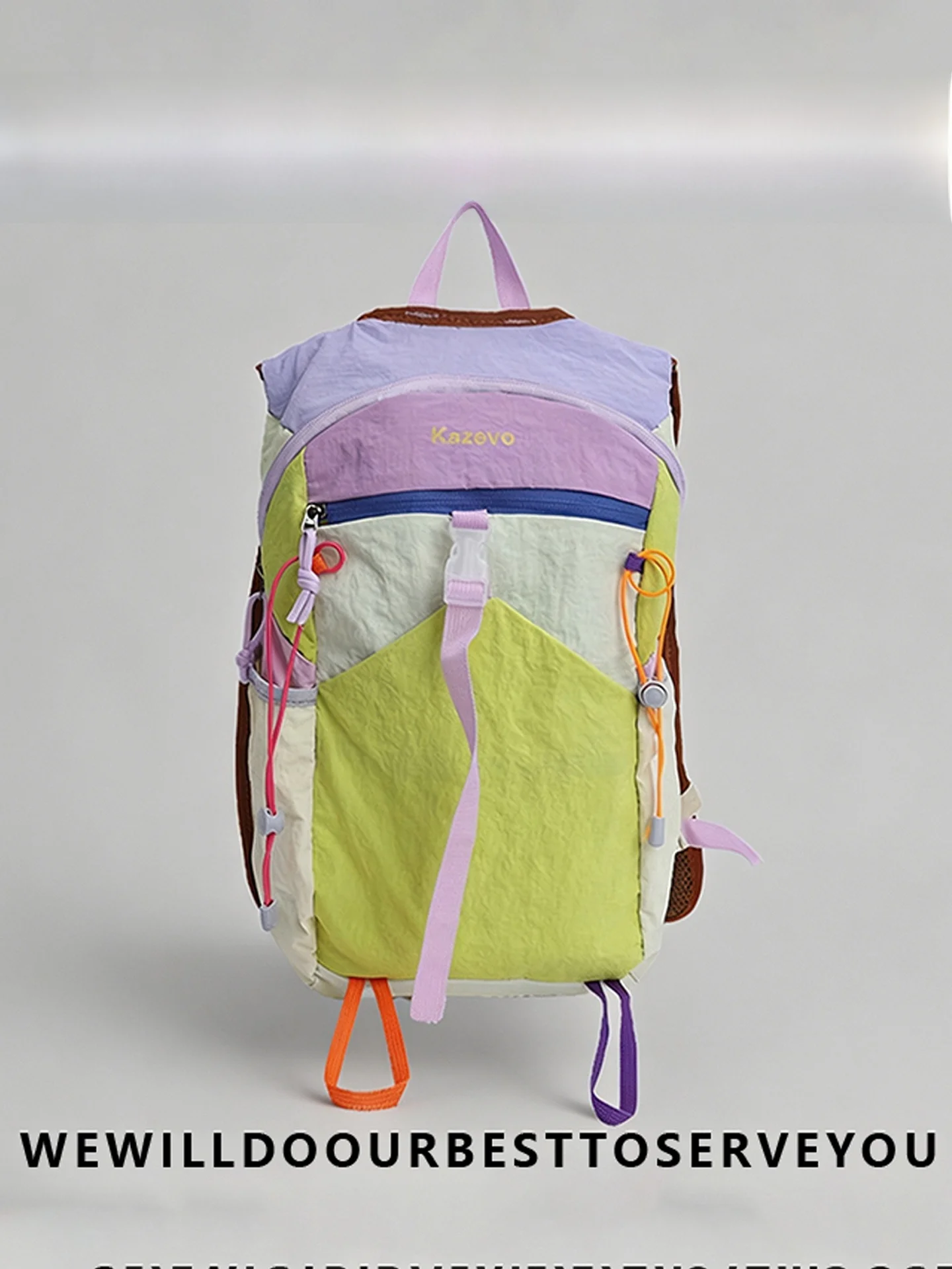 Dopamine Color Block Large Capacity Lightweight Outdoor Climbing Bag Women's Travel Backpack Student Bookbag JIFANPAUL Brand