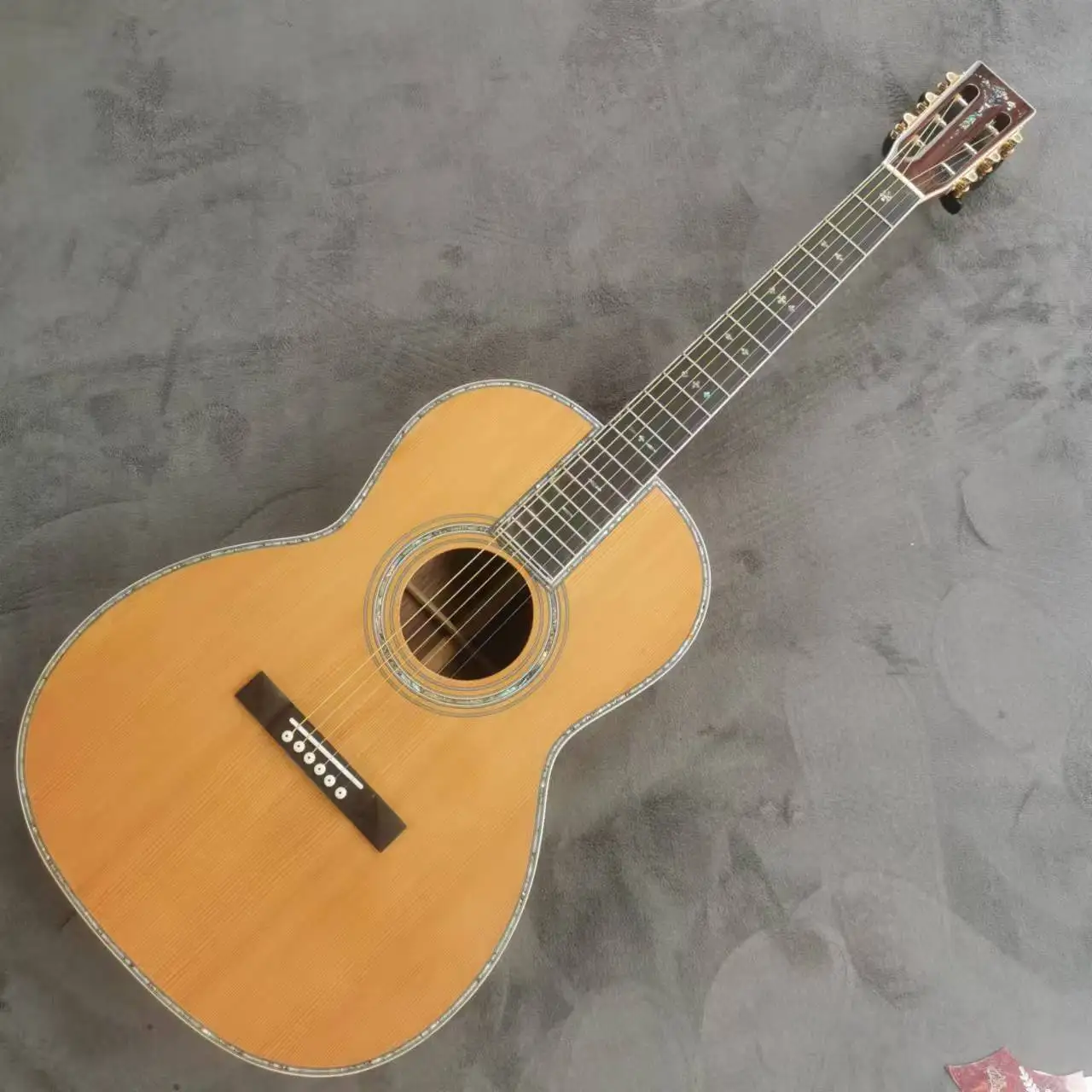 40 inch OM42 series solid wood profile full abalone shell inlaid with glossy paint acoustic acoustic guitar