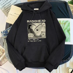 Radiohead RadioIndie Fan Hoodie Funny Graphic Sweatshirts Mens Autumn/Winter Hoodies Pullover Harajuku Soft Hoody Male Clothing