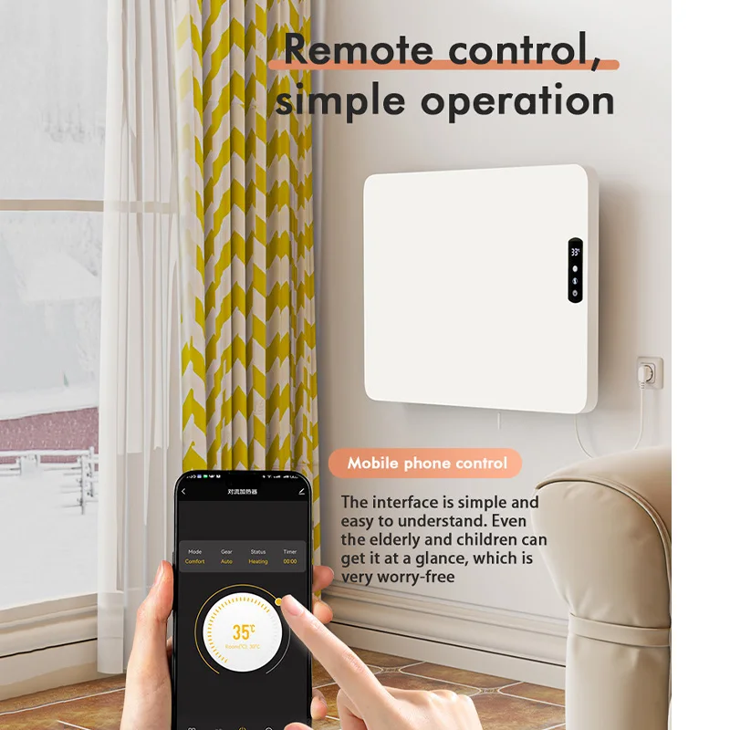 Household Convection Electric Heater Wall-mounted Hot Air Circulation Heater Indoor Intelligent Constant Temperature Heater