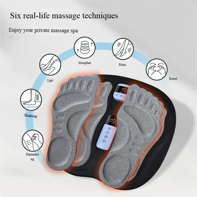 Smart EMS Foot Massager with Pulse Technology - Portable Electric Acupressure Mat for Leg Slimming & Relaxation at Home/Office