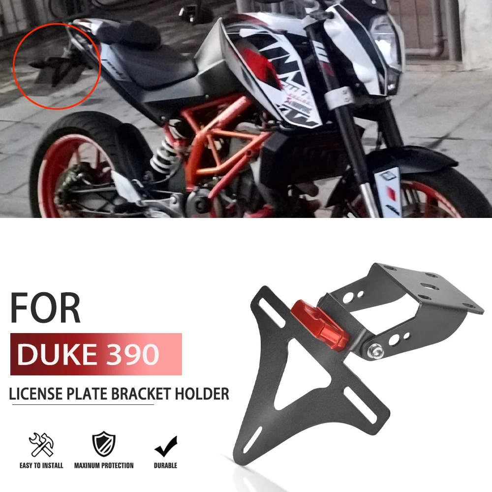 FOR DUKE390 390 DUKE 2017 2018 2019 Motorcycle Rear Tail Tidy License Plate Holder Accessories Fender Eliminator With Light Sets