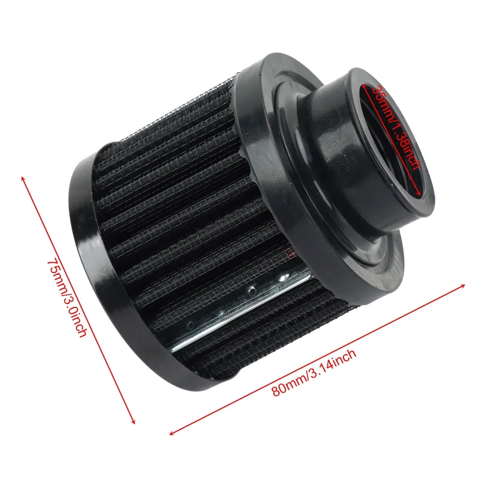 35mm Universal Motorcycle Cold Air Filter for ATV Dirt Pit Bike Scooter Moped Washable 1.37inch Mini High Flow Air Intake Filter