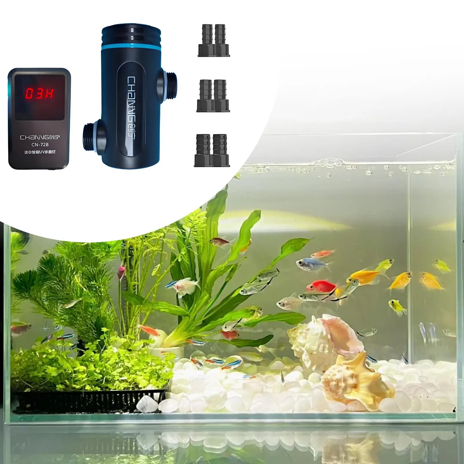Algae Removal Lamp Fish Tank External Aquarium Accessories Fish Pond Diving Sterilization Lamp for Marine Fish Tank Pond