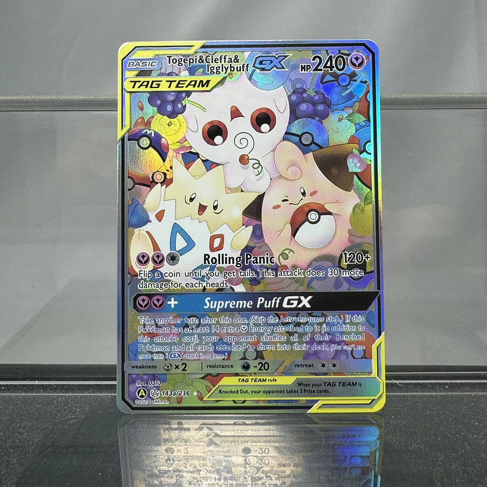 PKM Foil PROXY Cards Reshiram&Charizard GX Origin Forme Palkia Vstar Pikachu PTCG Game Collection Cards Game Toys
