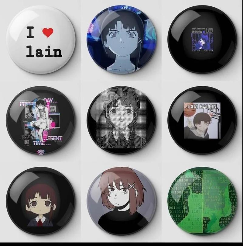 Serial Experiments Lain Customizable Soft Buckle Pin Decorative Gift Hat Badge Lapel Brooch