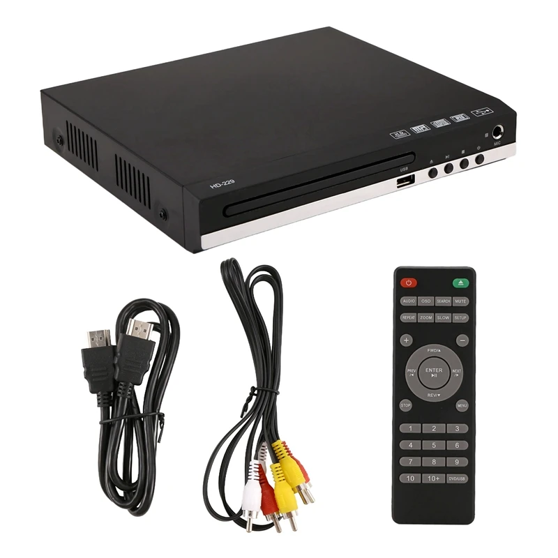 JABS-reproductor multimedia Digital para el hogar, dispositivo con salida de CD/EVD/VCD, HD 1080P, con puertos USB y micrófono