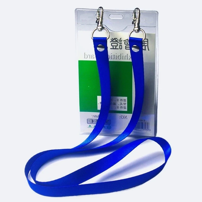 Double End Badge Lanyard with Dual Hooks Adjustable Neck Strap for Work Event Card Holder Business Access Pass with Card Holder