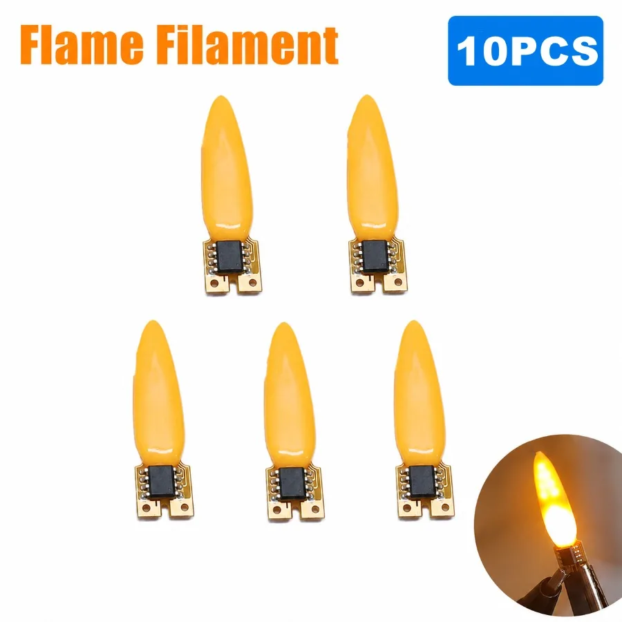 10~1PCS 2 Modes 3V Led Flash Candles Edison Bulb Flame LED Filament 2200K Diode Birthday Party Decoration Light Bulb Accessories