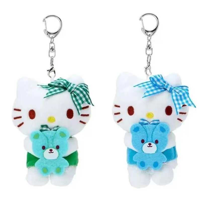 Hello Kitty Anime Sanrio Pluche Pop Schattige Student Meisje Schooltas Hanger Pp Katoen Vulling Speelgoed Versieren Draagbare Cartoon Cadeau