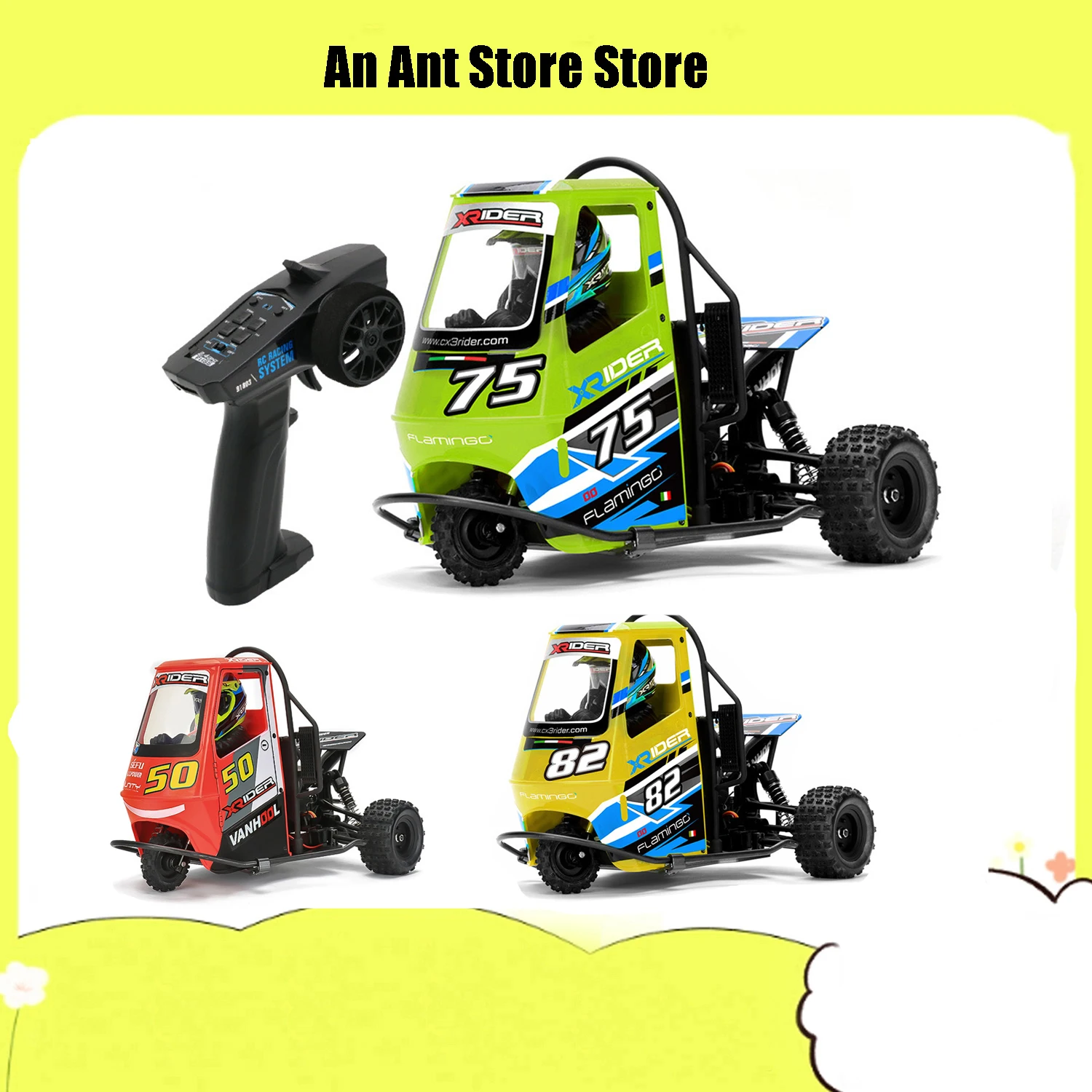 

Remote Control Car Electric Motor Tricycle 2.4G X-Rider 1/8 Piaggio Ape 1:8 2WD Drift Cars RTR Racing Model Off-road for Kids