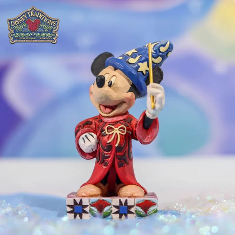 Disney Original Garage Kit Mickey Mouse Mickey The Magician Ornament 110MM Anime Figures Toys for Boys Gift Model Ornaments