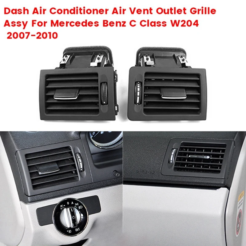 1Pair Dash Air Conditioner Air Vent Outlet Grille Assy For Mercedes Benz C Class W204 2007-2010 A2048300754 A2048300854