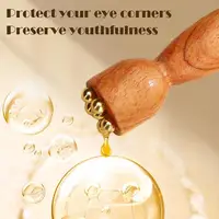 Masseur facial, beauté de pépins de Lotus, perle en laiton et palissandre, outil Gua Sha pour le visage, relaxation des yeux, méridiens, point d'acupuncture 4