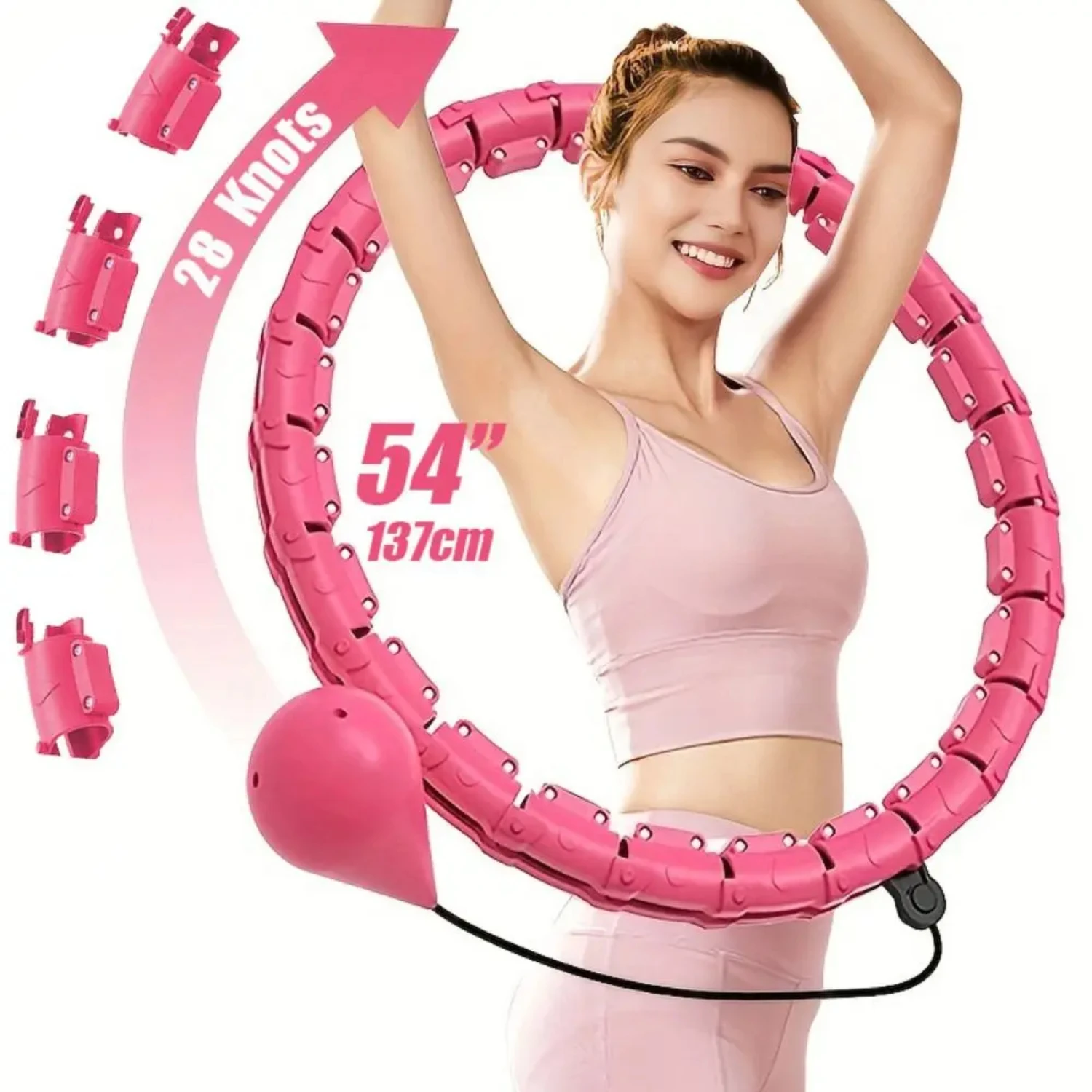 Detachable Smart Weighted Fit Hoop  Degree Ball Auto Rotate Size Adjustable Abdominal Workout Equipment Weight Adjustable Yoga