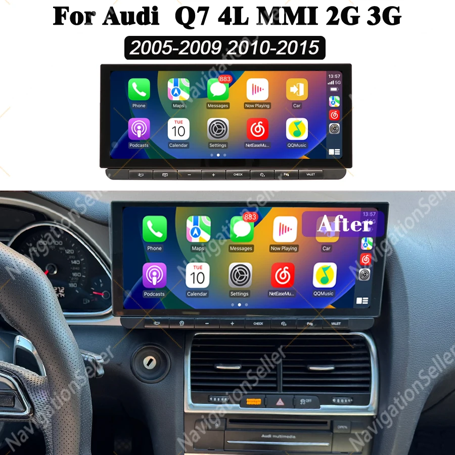 

Car Radio Stereo For Audi Q7 4L 2006 2007 - 2015 12.3 inch Android Screen Car Multimedia Player Gps Navigation Carplay Head Unit