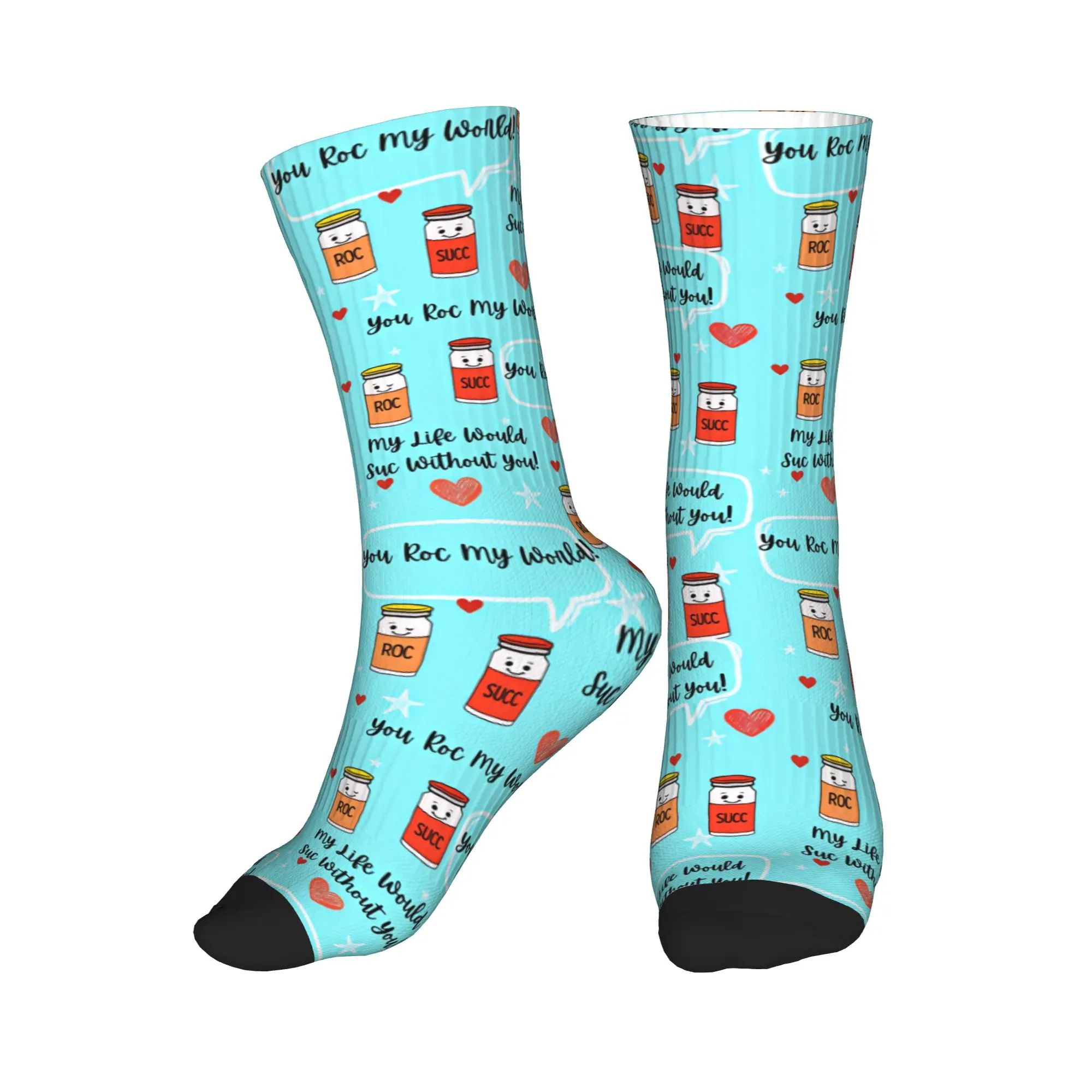 Calcetines divertidos y bonitos con estampado sin costuras de Anesthesia ROC SUCC Love para hombre y mujer, calcetines deportivos cálidos con estampado 3D para fútbol