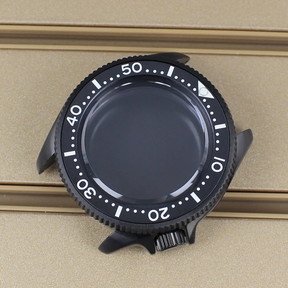 أسود 38 مللي متر ساعة الغوص 316L أجزاء الفولاذ المقاوم للصدأ الياقوت كريستال مقاوم للماء لحركة NH35 NH36 NH34 4R36 28.5 مللي متر الطلب #3