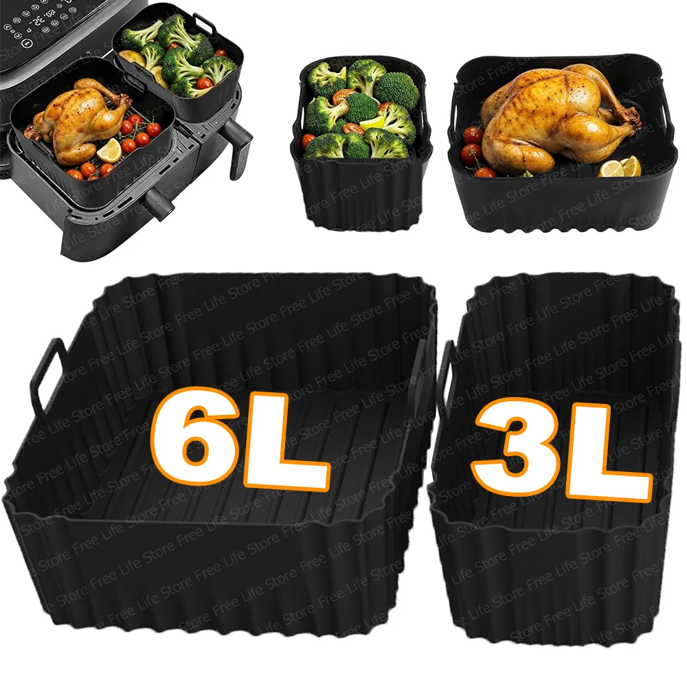Силиконовая форма для аэрофритюрницы для Philips, двухслойная аэрофритюрница, 9-литровое многоразовое противень для выпечки Philips 3000/5000 Series 6/3L NA350
