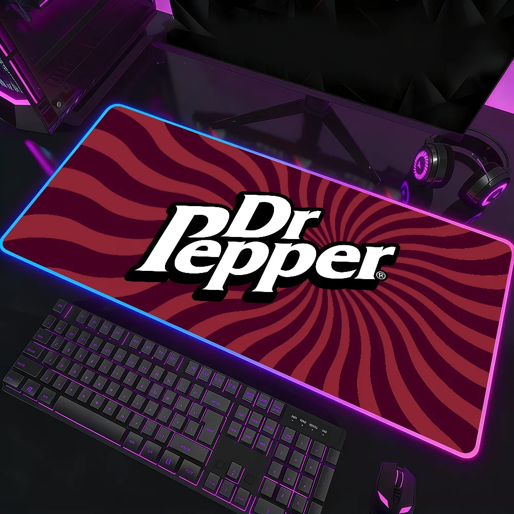 

Fashion Drink D-Dr Pepper Mouse Pad Waterproof RGB LED Light Colorful Game Keyboard Non-slip Cover Desk-mat Surface