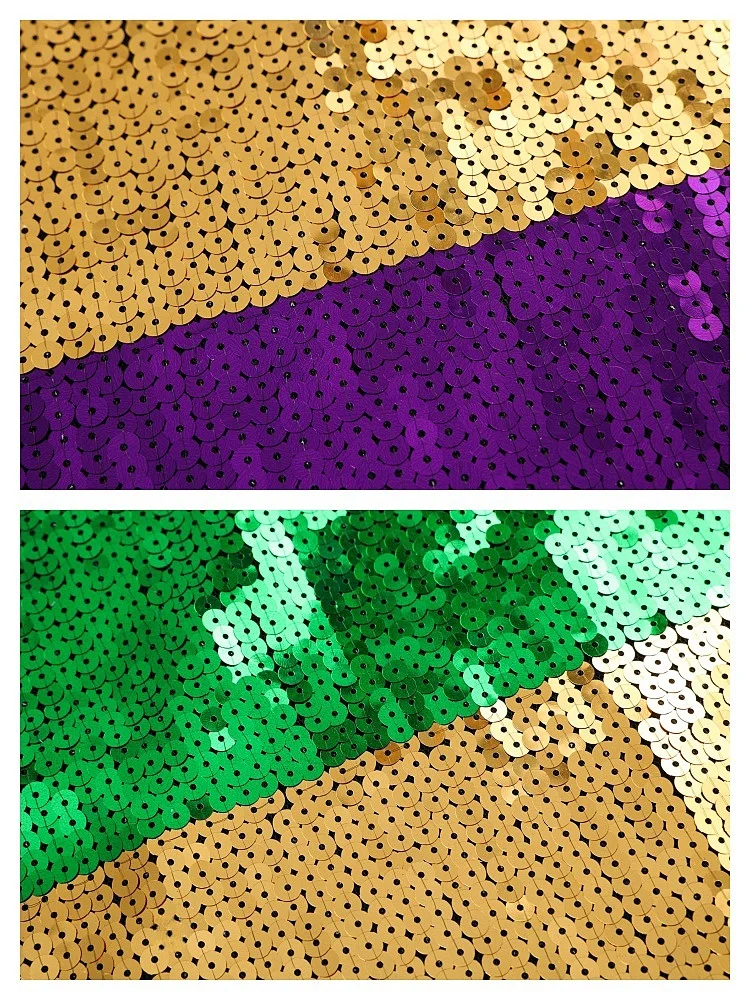 Abito da festa con paillettes con stampa maschera Fleur-De-Lis scintillante, girocollo, mezza manica, abito t-shirt con paillettes larghe oversize a blocchi di colore