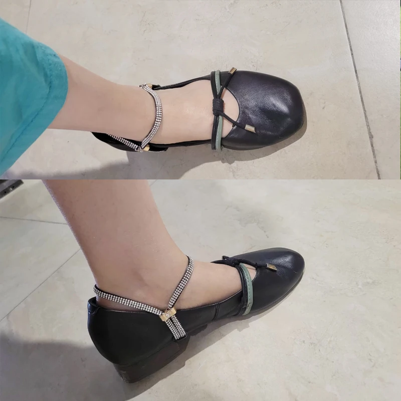 〔CC〕|2Pcs No Installation Rhinestone Strap to Prevent Shoes from Slipping,Anti-Slip Heel Grips Adjustable Heel Leash Lock〔88〕 view 4