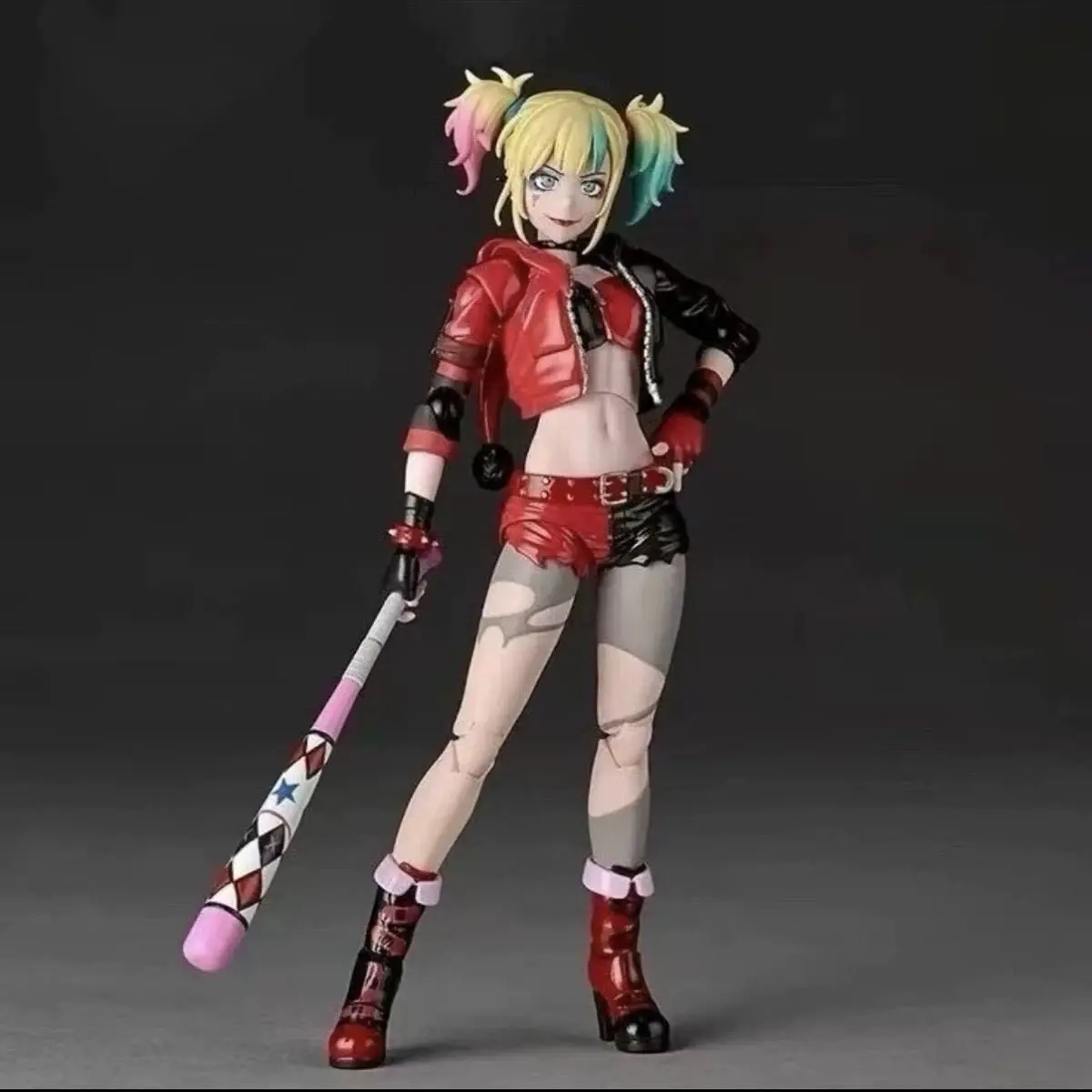 Dc Articulated Action Figure Harley Quinn Revoltech Suicide Squad Animated Version Replaceable Face Collectible Model For Adult view 3