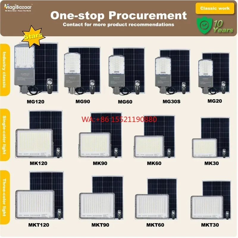 wmwmnu for MagiBazaar MG120 500W Solar Battery Powered LED Street Light Aluminum Construction RoHS Certified 5 Year Warranty