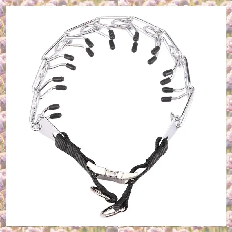 

4X Dog Prong Training Collar, Metal Choke Pinch Dog Collar With Comfort Tips