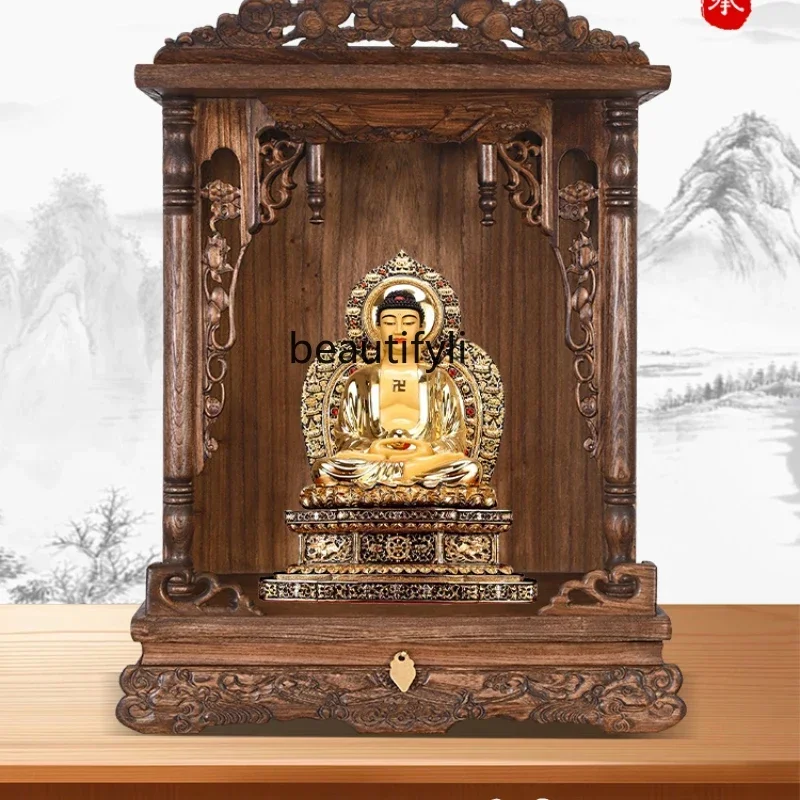 

Buddhist shrine Guanyin offering table Shrine shrine offering table Wall-mounted hanging cabinet Buddha God of Wealth cabinet