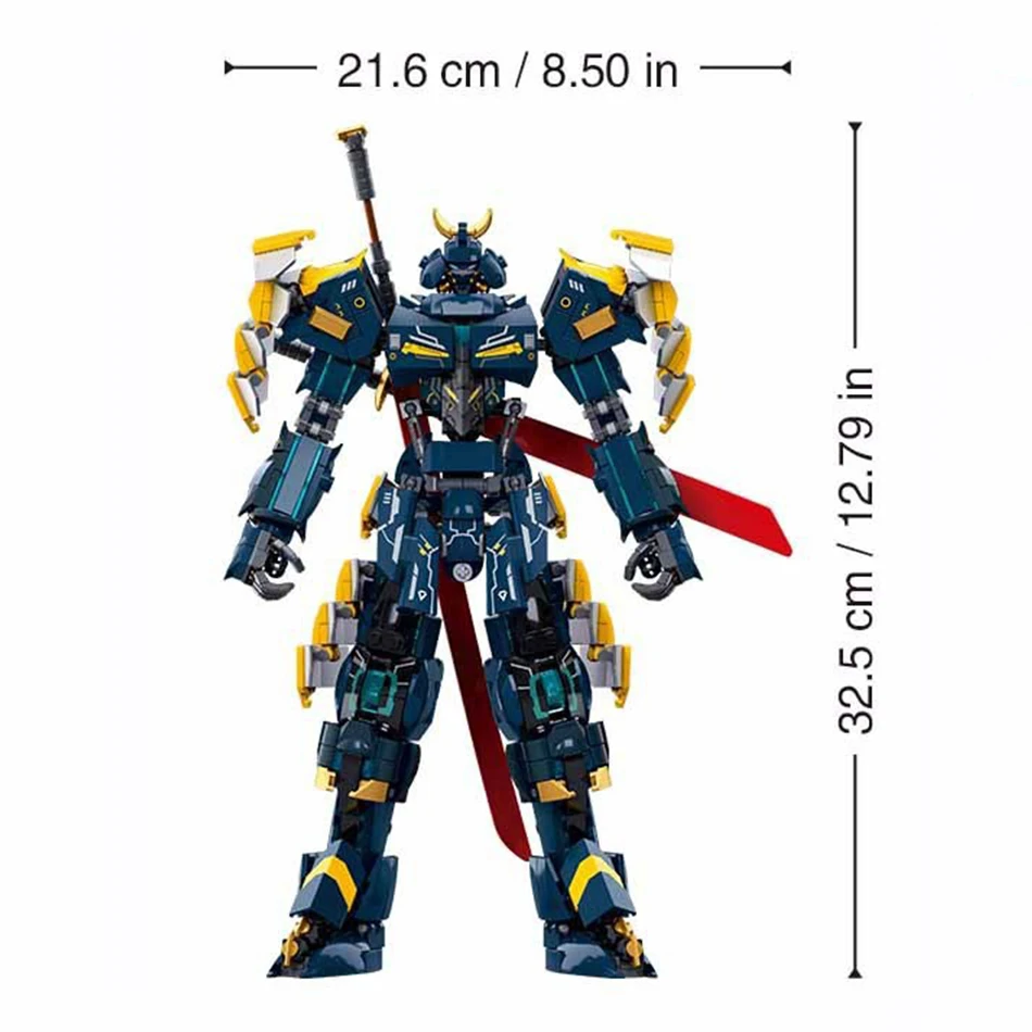 ชุดตัวต่อหุ่นยนต์แปลงร่าง MOC ของเล่นประกอบเองเพื่อการศึกษาสำหรับเด็ก ชุดประกอบหุ่นยนต์นักรบ ของเล่นตกแต่งโต๊ะทำงาน
