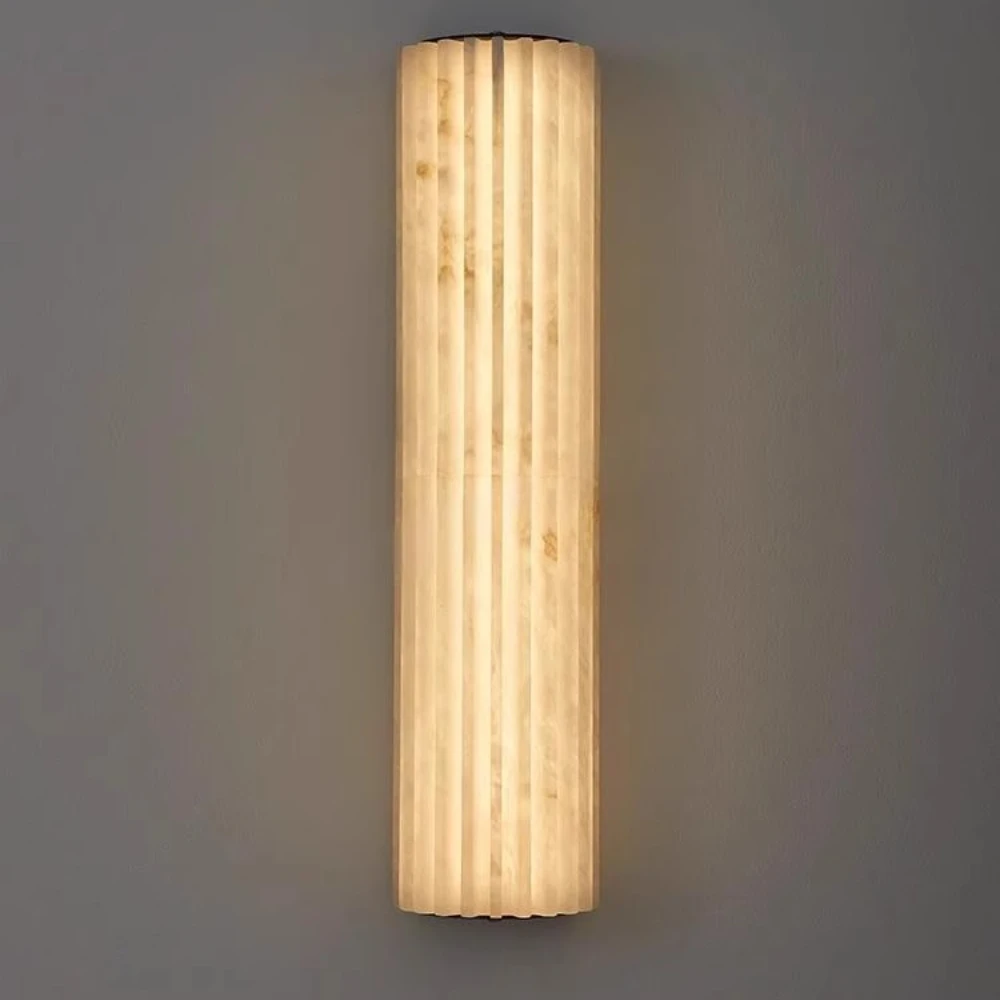

Modern simple natural marble wall lamp light luxury villa living room background wall staircase corridor all-copper wall lamp