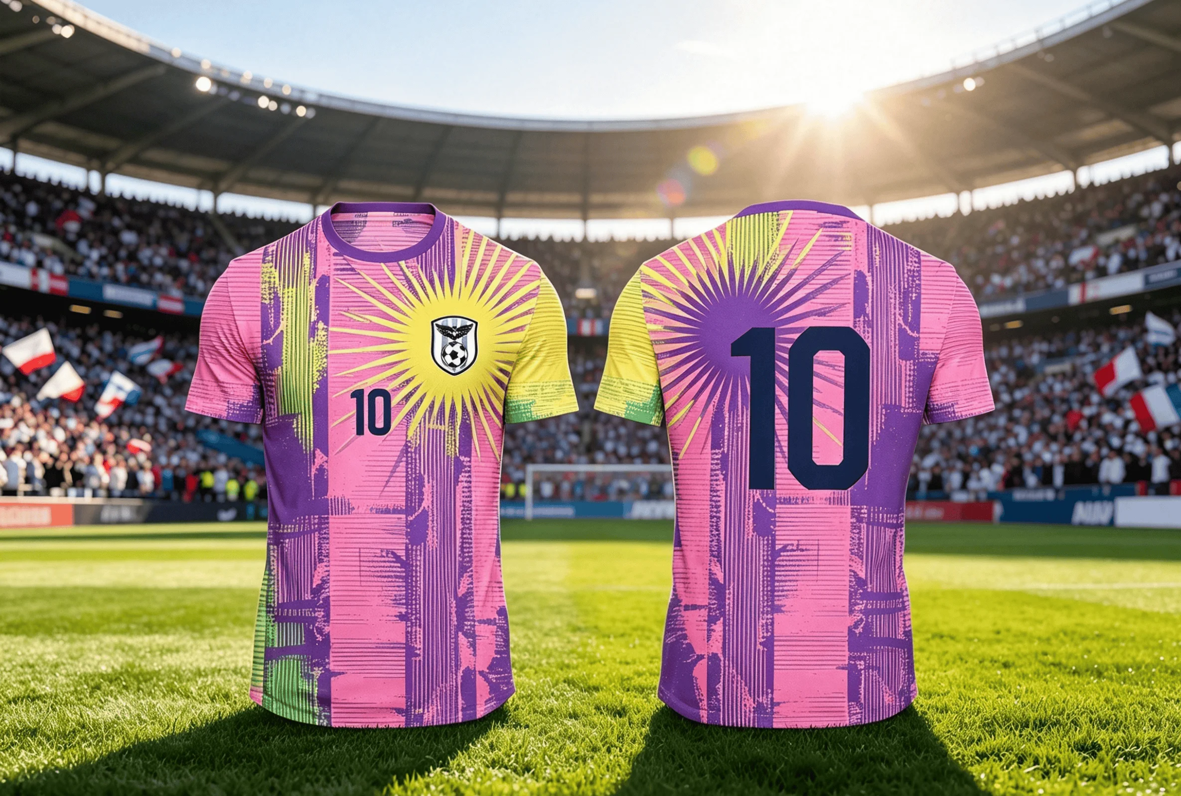 1‑Piece Purple‑Silver City‑Style No.10 Soccer Jersey, Printed Breathable Sports Shirt for Men’s Football Matches & Training
