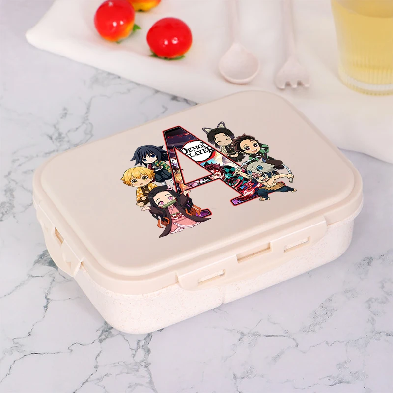 1000ML Demon Slayer Infinity Castle Boys Cartoon Lunch Boxes Student Plastic Portable Bento Box Insulated Lunch Box Cute Gifts view 2